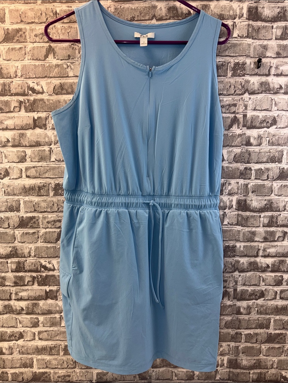 FLX Light Blue‎ Sleeveless Drawstring Dress